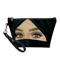 muslim islamic gril eyes pattern high quality cosmetic bag bathroom travel zipper washing bag lightweight women reusable neceser