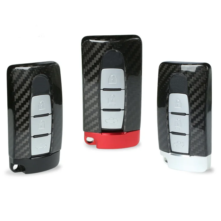 Carbon Fiber Smart Remote Key Case Bag Shell Holder Cover Car Accessories