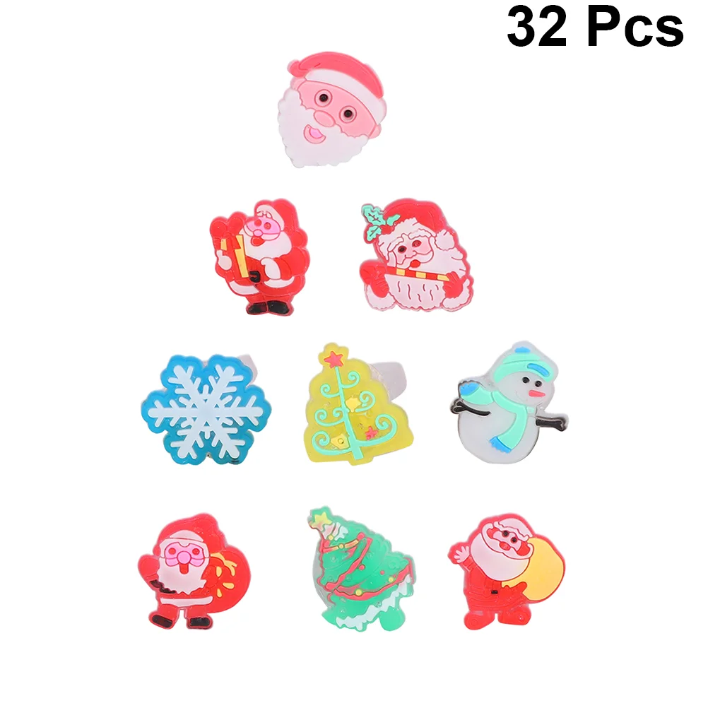 

Christmas Kidsrings Finger Favors Ring Stocking Led Glow Party Stuffers Goodies Flashing Light Glowingluminous Shiny Shinning