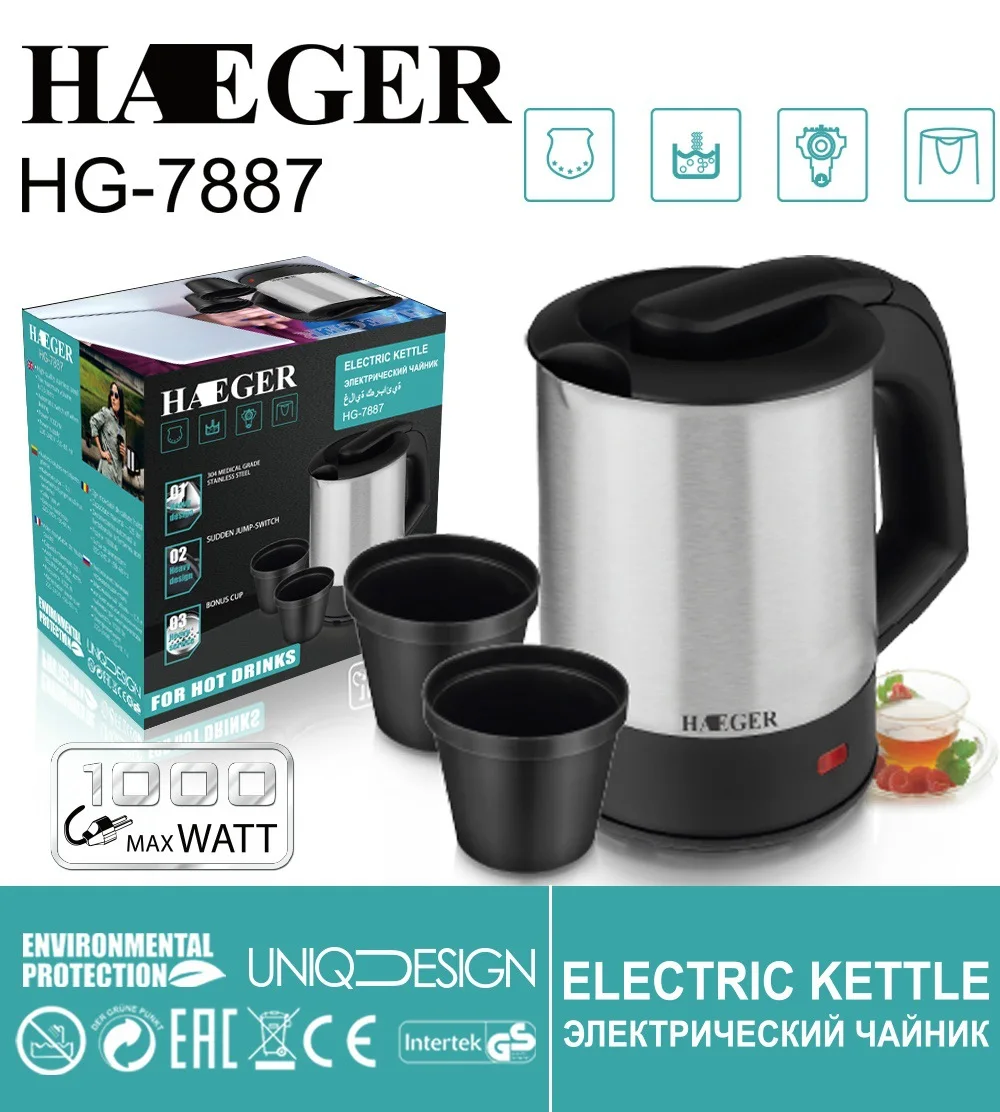 

Double Wall Electric Water Kettle 304 Stainless Steel Boil-Dry Protection 0.5L Cordless kettle Tea Teapot Household Appliances