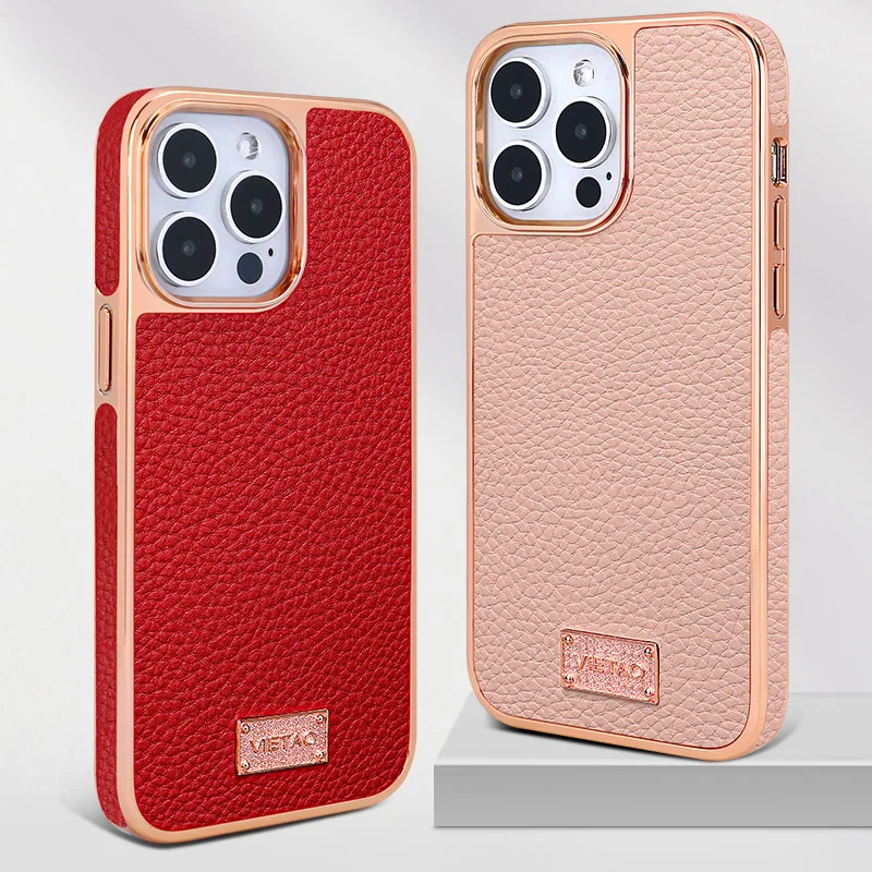 

Luxury Brand Electroplating Cover For iphone 14 13 12 11Pro Max Plus Premium Leather Texture Shock Proof Soft Mobile Phone Case