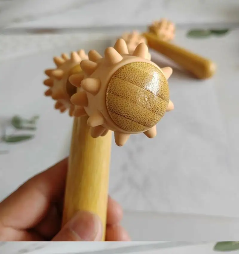 1 шт. ручной массажный ролик из массива дерева