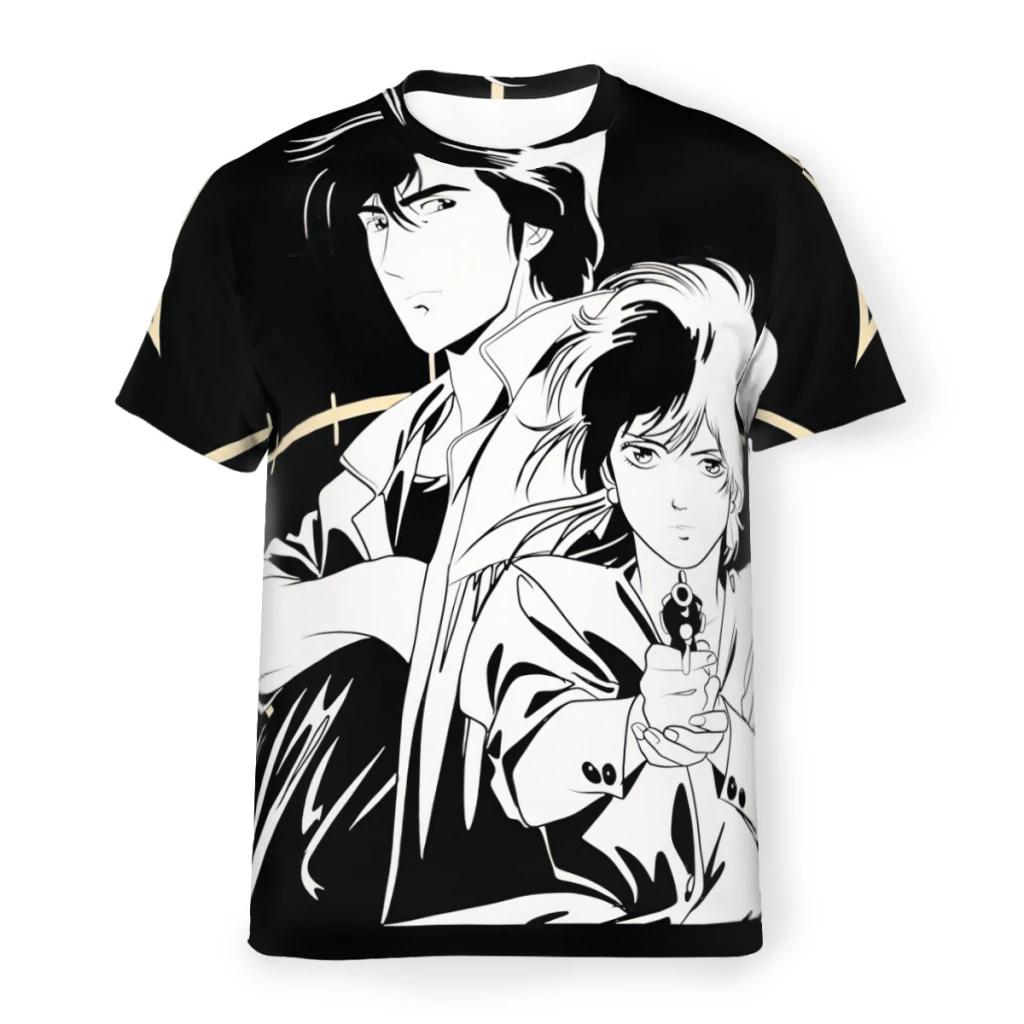 

City Hunter Anime Polyester TShirt for Men Partner Soft Casual Thin T Shirt Novelty New Design