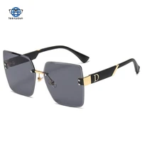 teenyoun 2022 rimless gradient sunglasses hot glasses womens ins uv400 model square modern sun glasse