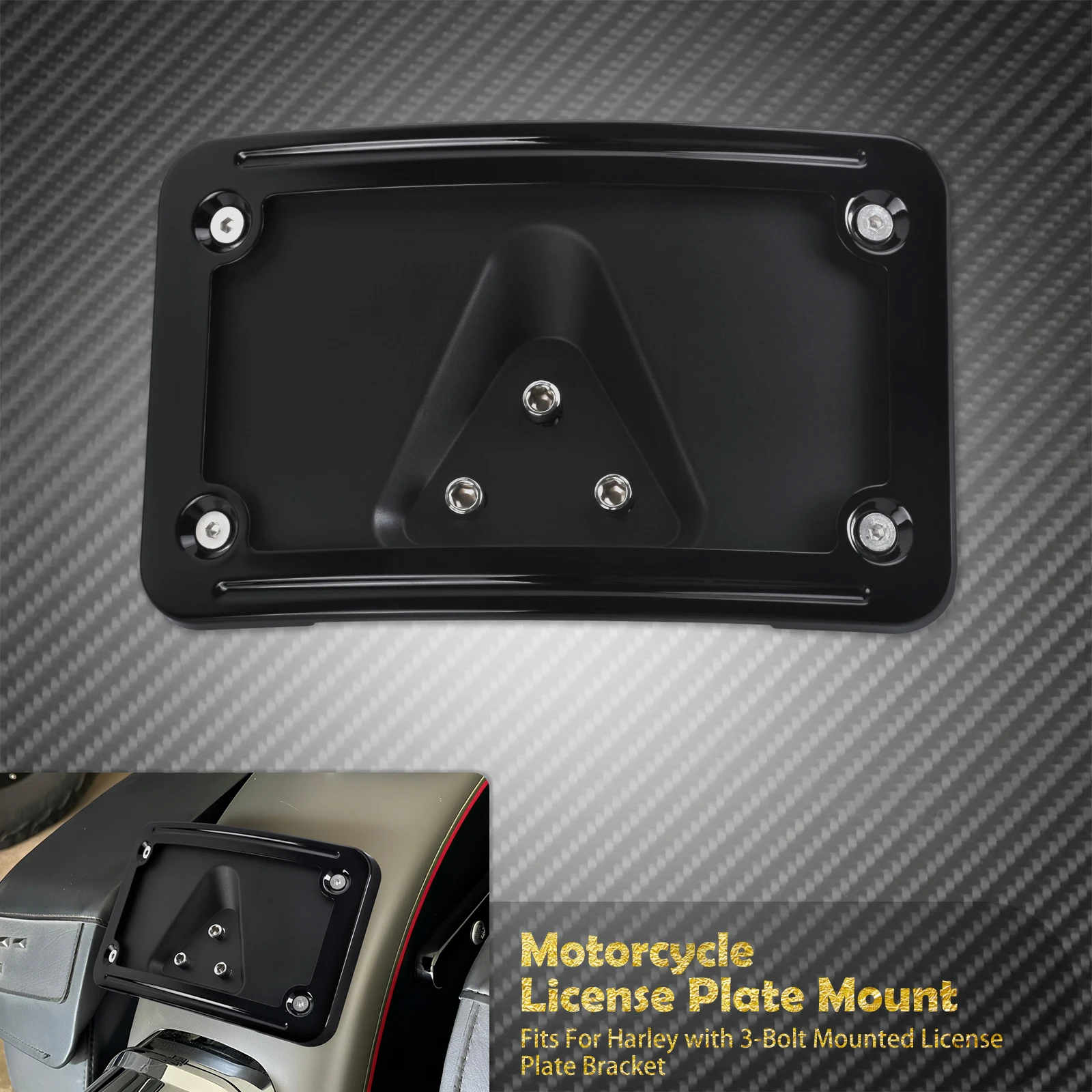 

Изогнутый держатель номерного знака мотоцикла, кронштейн для крепления рамы, пластик с 3 отверстиями для Harley Dyna Sportster XL 883 1200 Softail