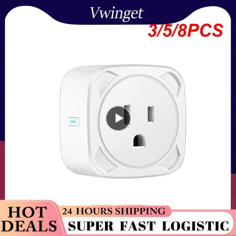 

3/5/8PCS Household Wifi Us Standard Socket 16a. Remote Control Tuya Smart Socket Electricity Meter 100-240v Smart Socket