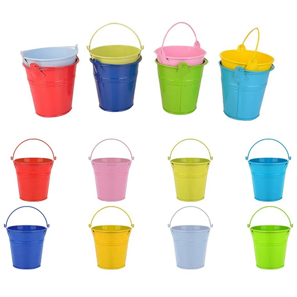 

6 Pcs Flower Pots Kids Metal Buckets Flowerpot 5.6x5.6x4cm Wall Planters Iron Hanging Holders Child