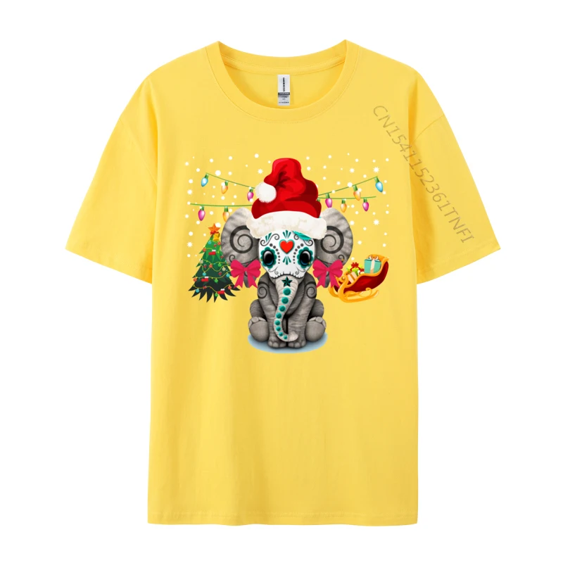 Милый слон рождественская пижамная футболка с сахарным черепом винтажная для