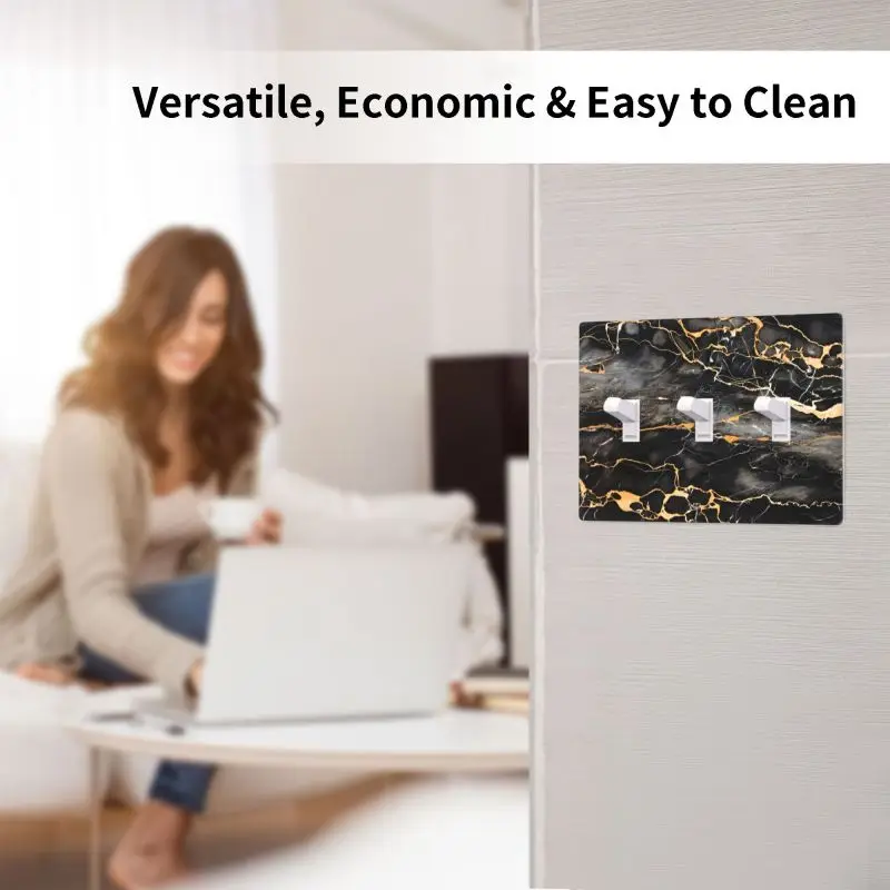 Тройной переключатель с мраморным принтом декоративная панель черного и