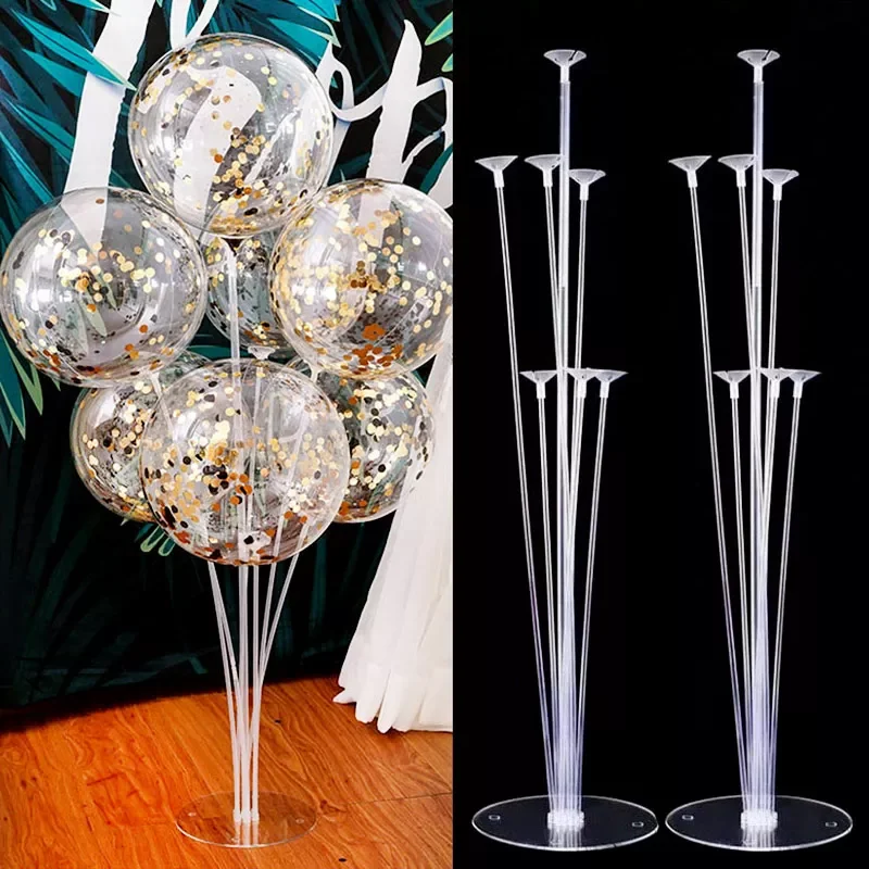 

1Set 7 Tubes Balloon Stand Balloon Holder Column Confetti Balloons Baby Shower Birthday Party Wedding Xmas Decoration Supplies