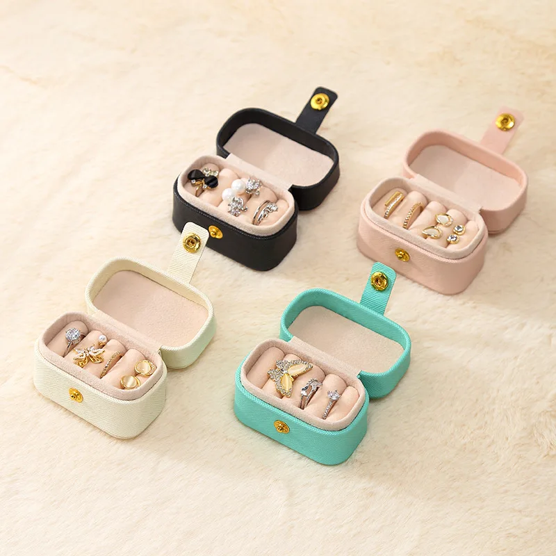 

2023 New Mini Jewelry Storage Box Portable Earring Ring Storage Box