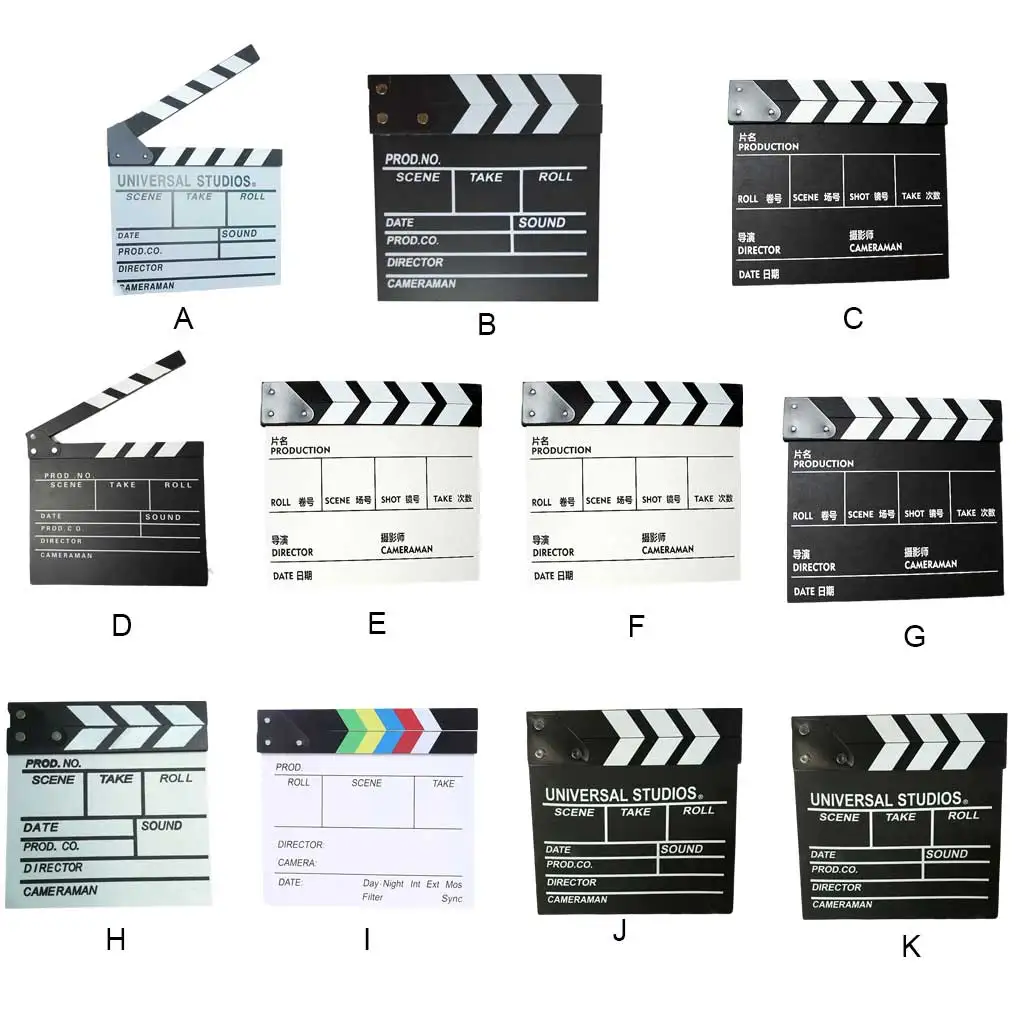 

Кино Clapperboard фитинг профессиональный Прочный Деревянный режиссер Clapperboards сцена сланец 30 27 см большой китайский черный
