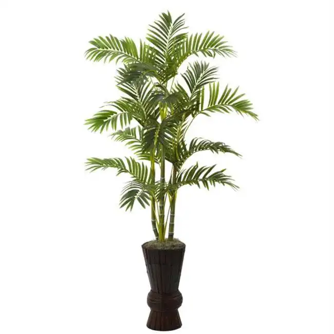 

Plastic and Polyester Areca Artificial Tree with Decorative Planter, Green
