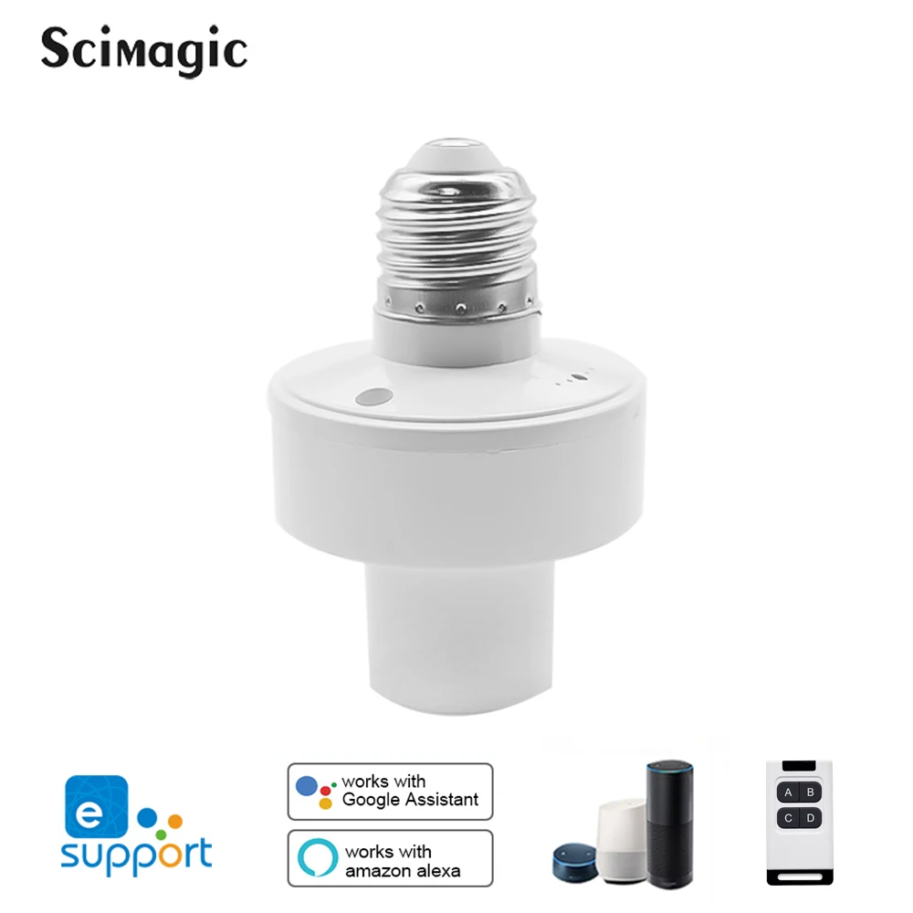 

Умный адаптер для лампы 85-250 В, E27, Wi-Fi, с поддержкой Alexa и Google Home