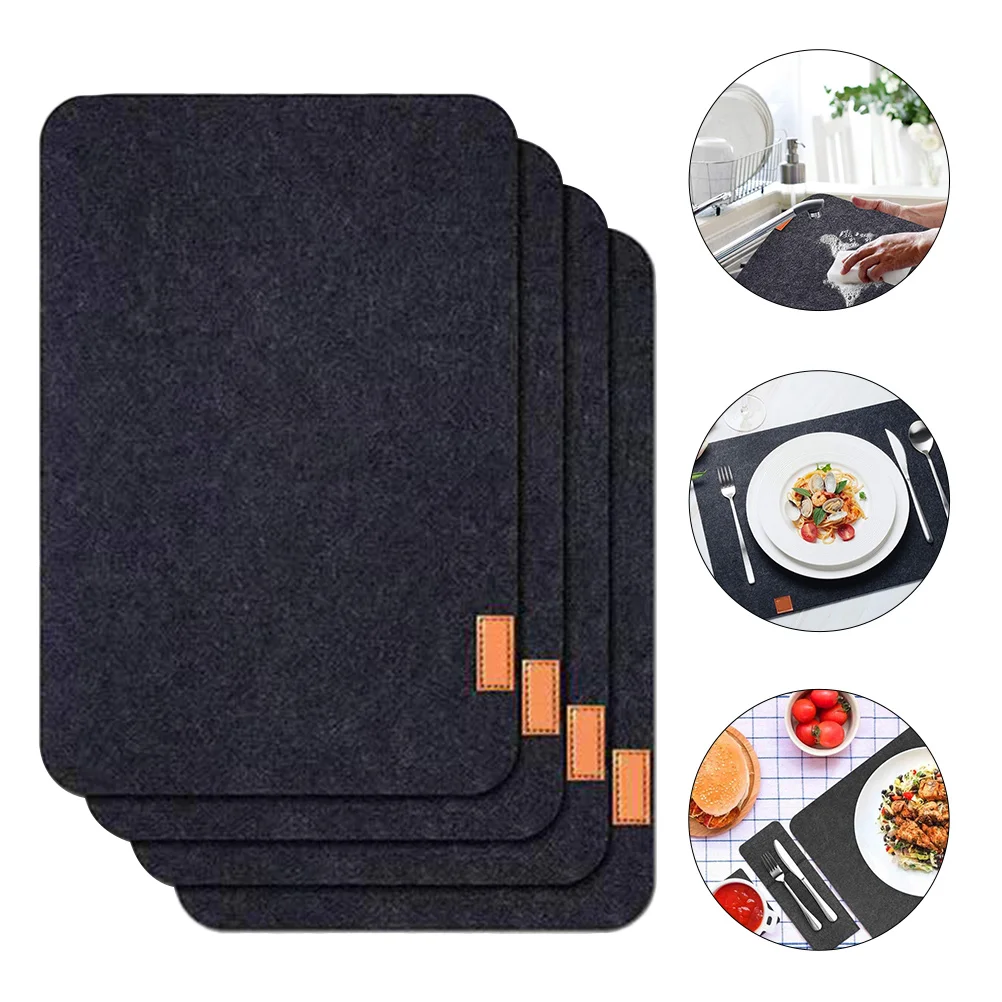 

Felt Placemats Table Mats Coasters Heat Christmas Place Mat Resistant Pads Dinning Thick Wool Placemat Holder Drink Coaster