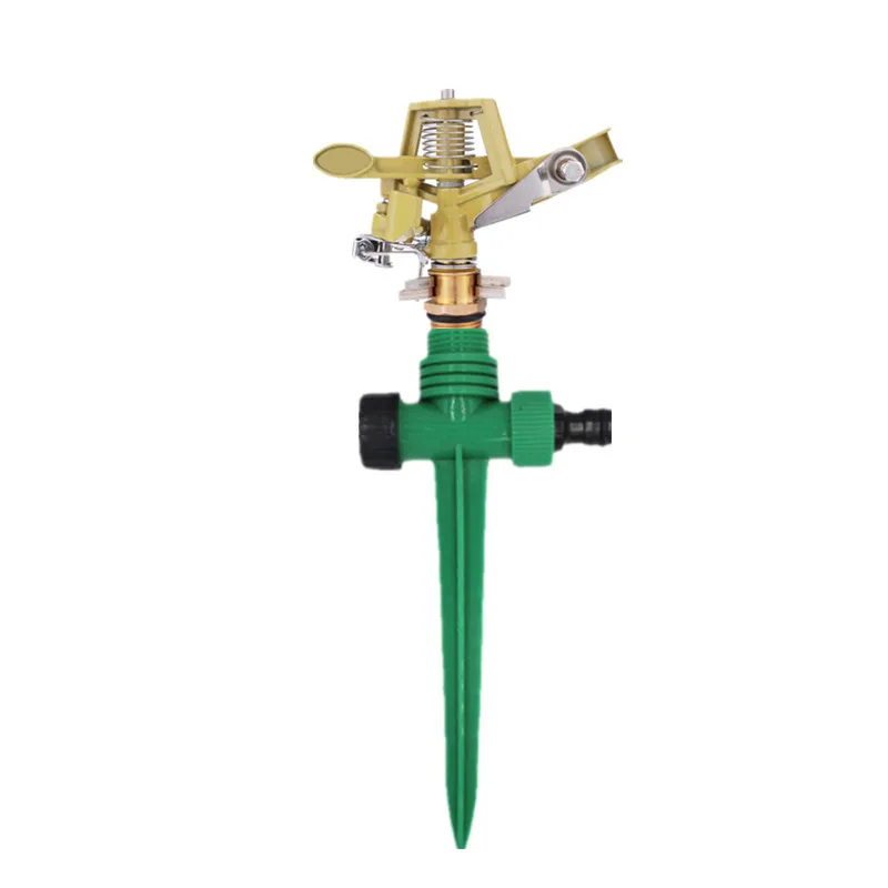 

1/2" Zinc Alloy Impact Sprinkler Head With 19.5cm Stake Watering Large Gardens Hose End Sprinklers Watering Adjustable Angle