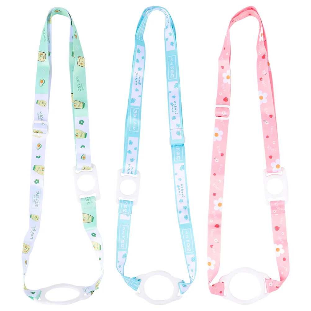 

3 Pcs Portable Kettle Handle Strap Water Bottle Hanging Rope Buckle Sling Lanyard Silicone Pupils