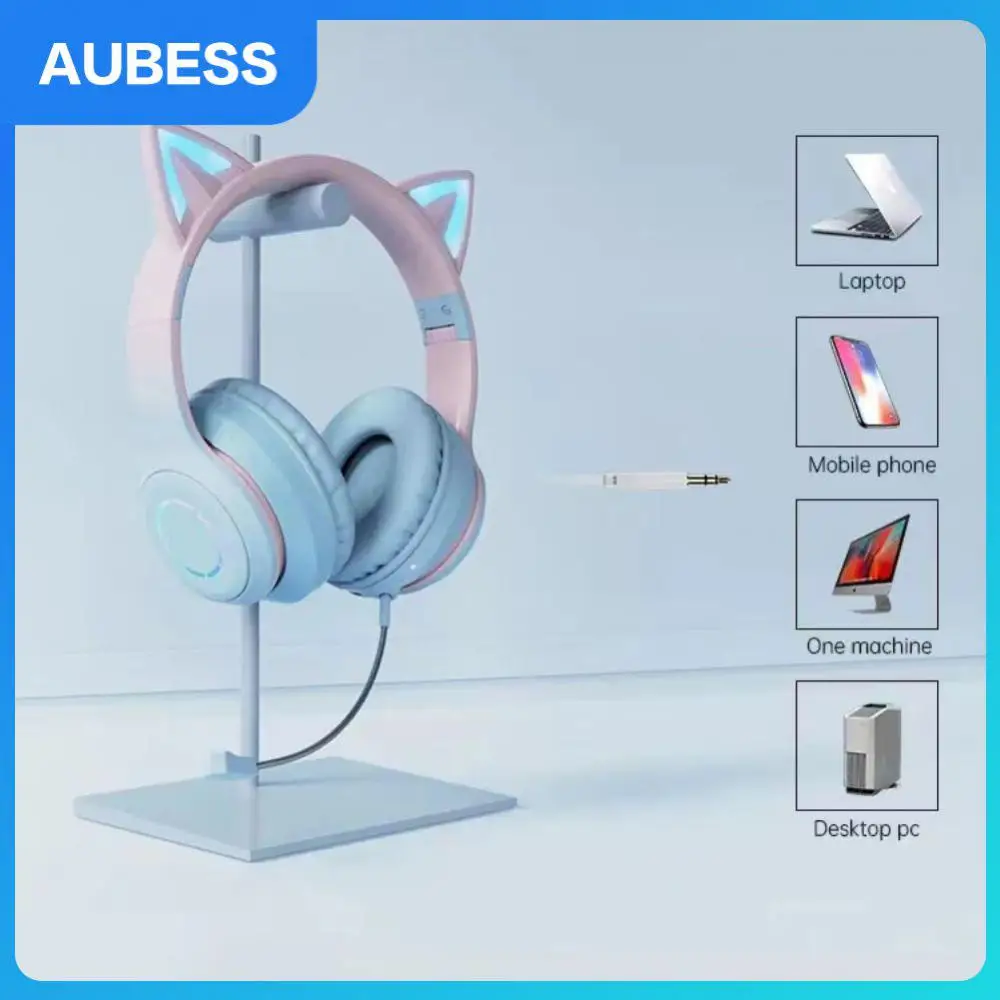 

Luminous For Cat Ears Bluetooth-compatible Headset Head-Mounted Firewire Live Cartoon Children's Earplugs Burst Running