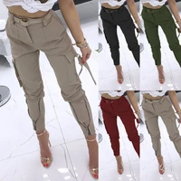 2022 new womens casual pants womens trousers solid color overalls leggings