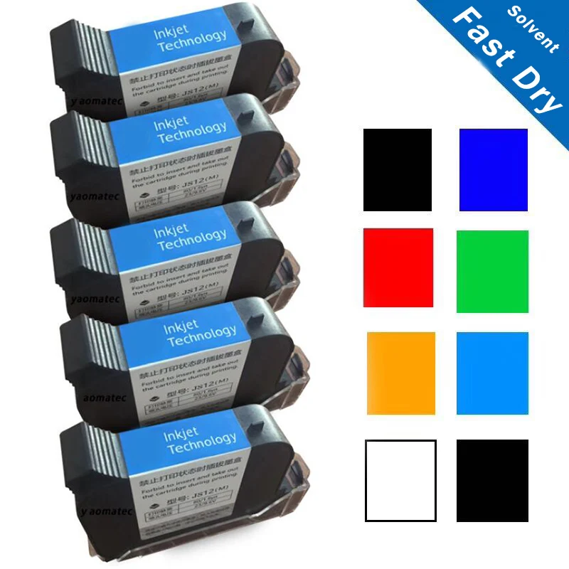 

. A level high adhesion JS12 compatible HP JS12 Quick fast dry Eco solvent 12.7mm handheld online inkjet printer ink cartridge