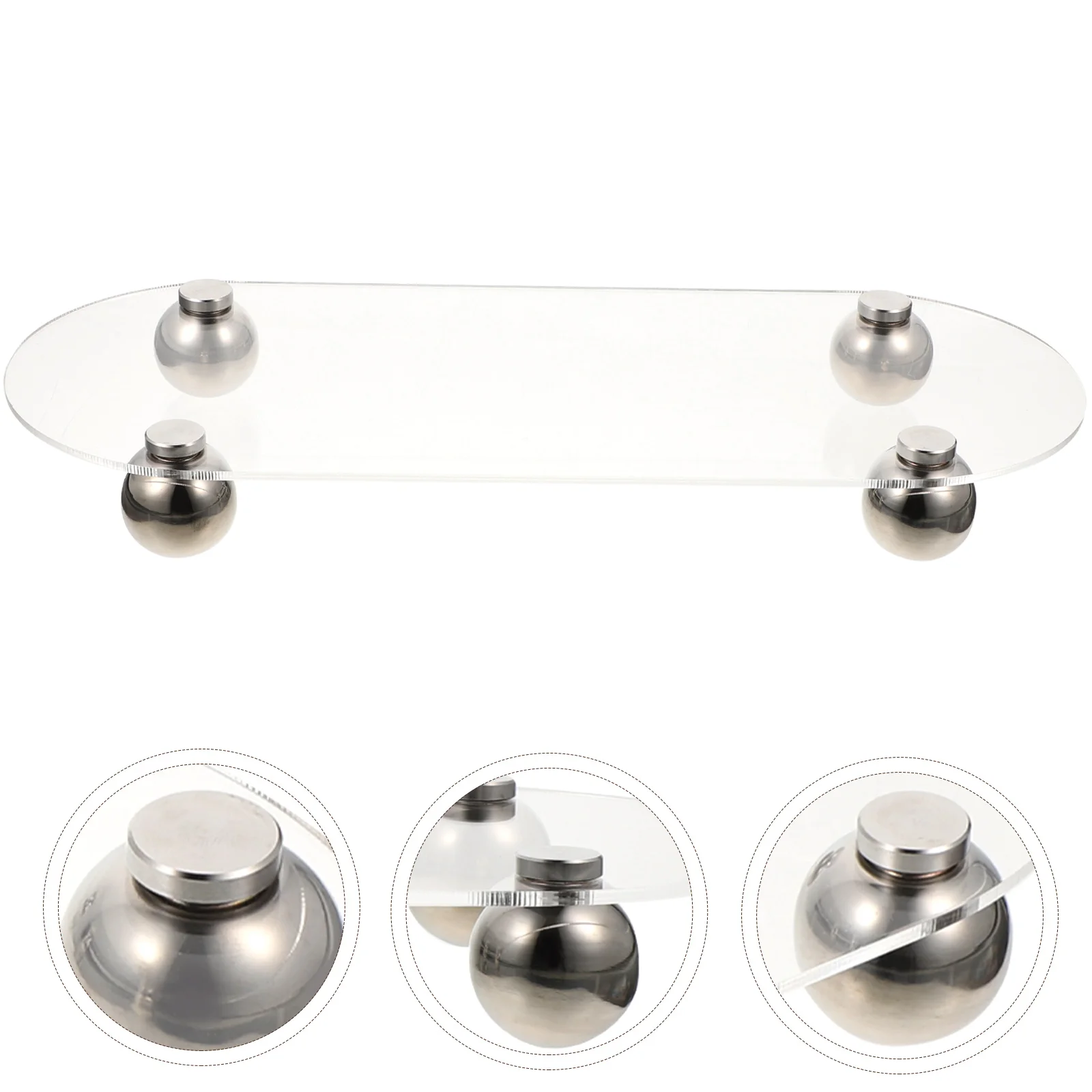 

Tray Acrylic Storage Organizer Fruit Sundries Serving Basket Vanity Makeup Clear Home Desktop Display Holder Jewelry Footed