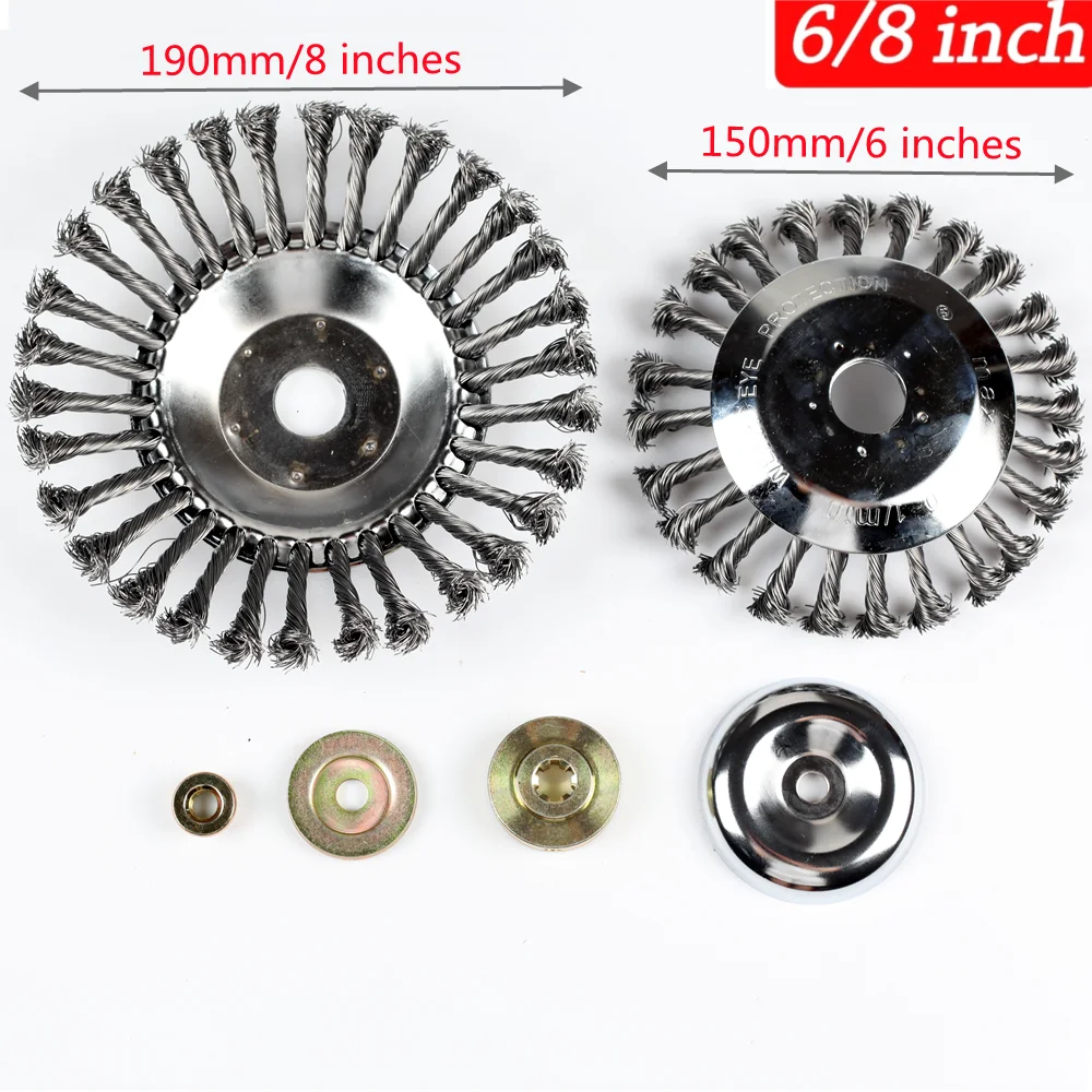 1 Set 150mm/190mm Steel Wire Trimmer Head and Gearbox Fixing Kit Grass Brush Cutter Dust Removal Weeding Plate for Lawnmower