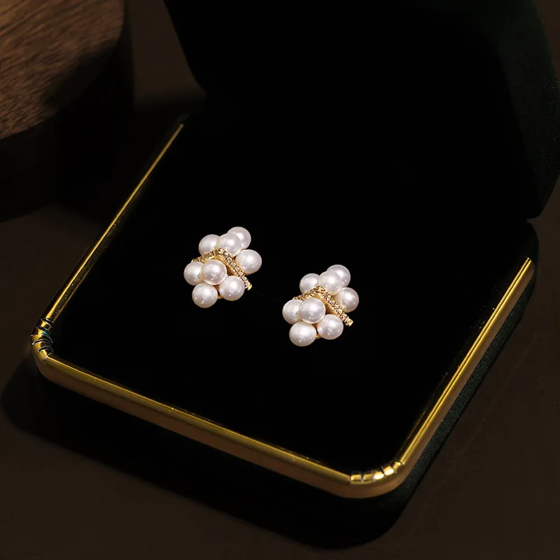 Boucles d'oreilles en perles d'eau douce 925 argent doré et diamant brillant pour femmes, bijoux de luxe, de haute qualité, à la mode, cadeau, nouveauté, 2023 2