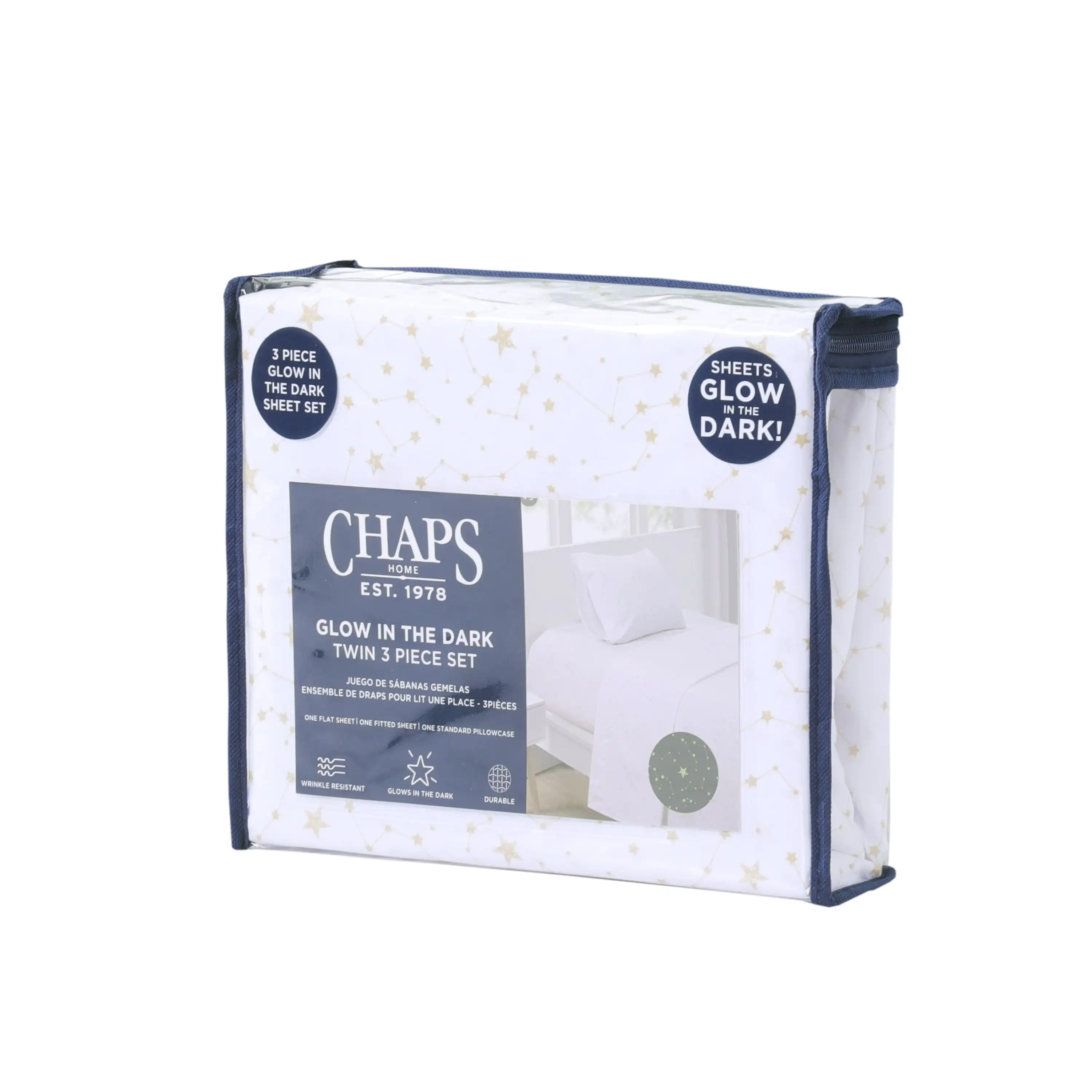 

Microfiber Sheet Set - Glow in the Dark Galaxy Stars - Off White - Size Twin
