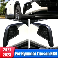 car front fog lamp eyebrow cover abs carbon fiber trim sticker for hyundai tucson nx4 2021 2022 2023 hybrid n line accessories