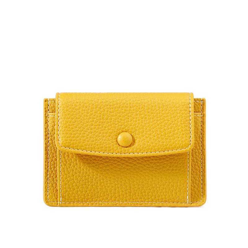 

Брендовый желтый женский кошелек из мягкой искусственной кожи, Женский кошелек, мини-держатель для карт и монет, Короткие Кошельки, тонкий м...