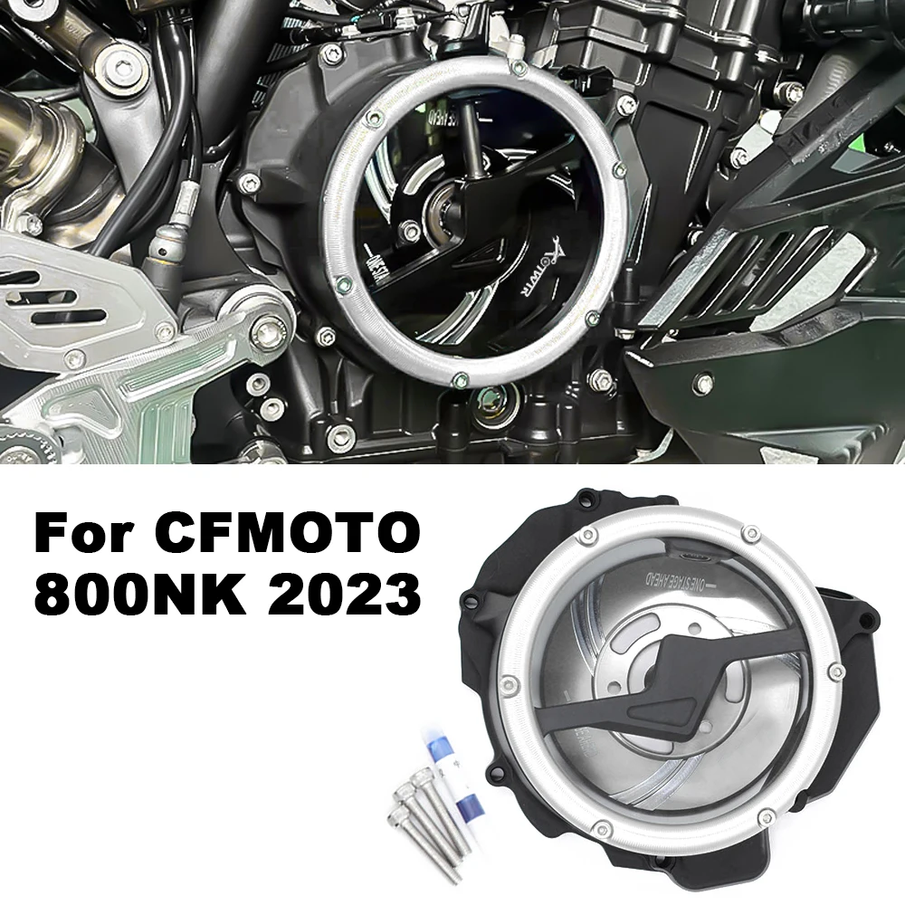 

For CfMOTO 800NK 2023 Motorcycle Engine Transparent Clutch Cover Protector Guard Pressure Plate Kit Clear CNc Aluminum 800 Nk