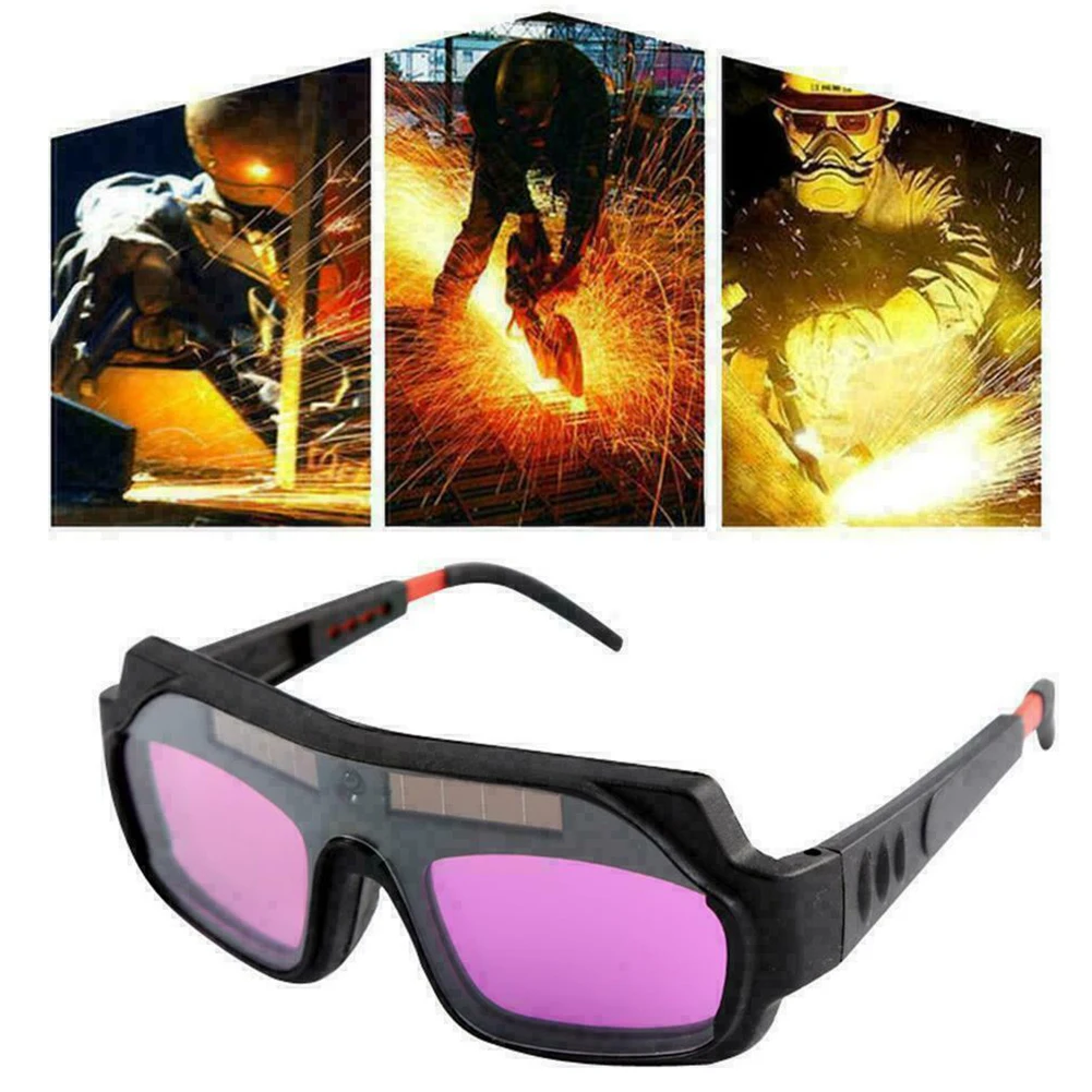 

Solar Powered Auto Darkening Welding Glasses Welding Accessories Rapidly Lightening Goggles Welding Gas Cutting Safety Glasses