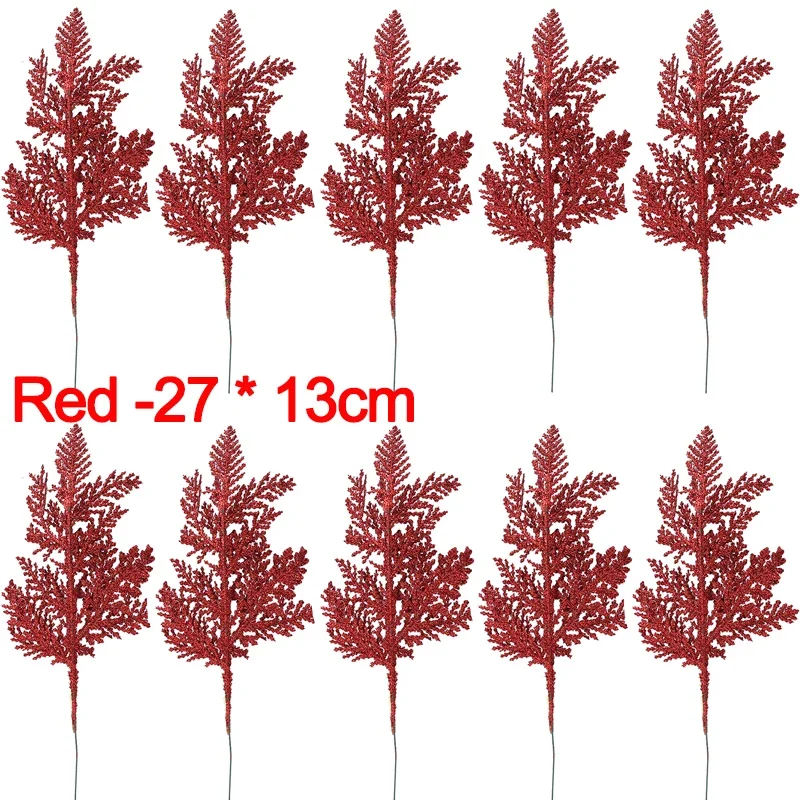 Искусственные блестящие сосновые ветки, 5/10 шт.