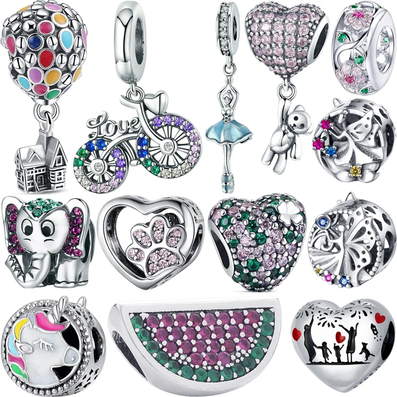 Реальные 925 серебряные полые цветы велосипед танцор модные очаровательные