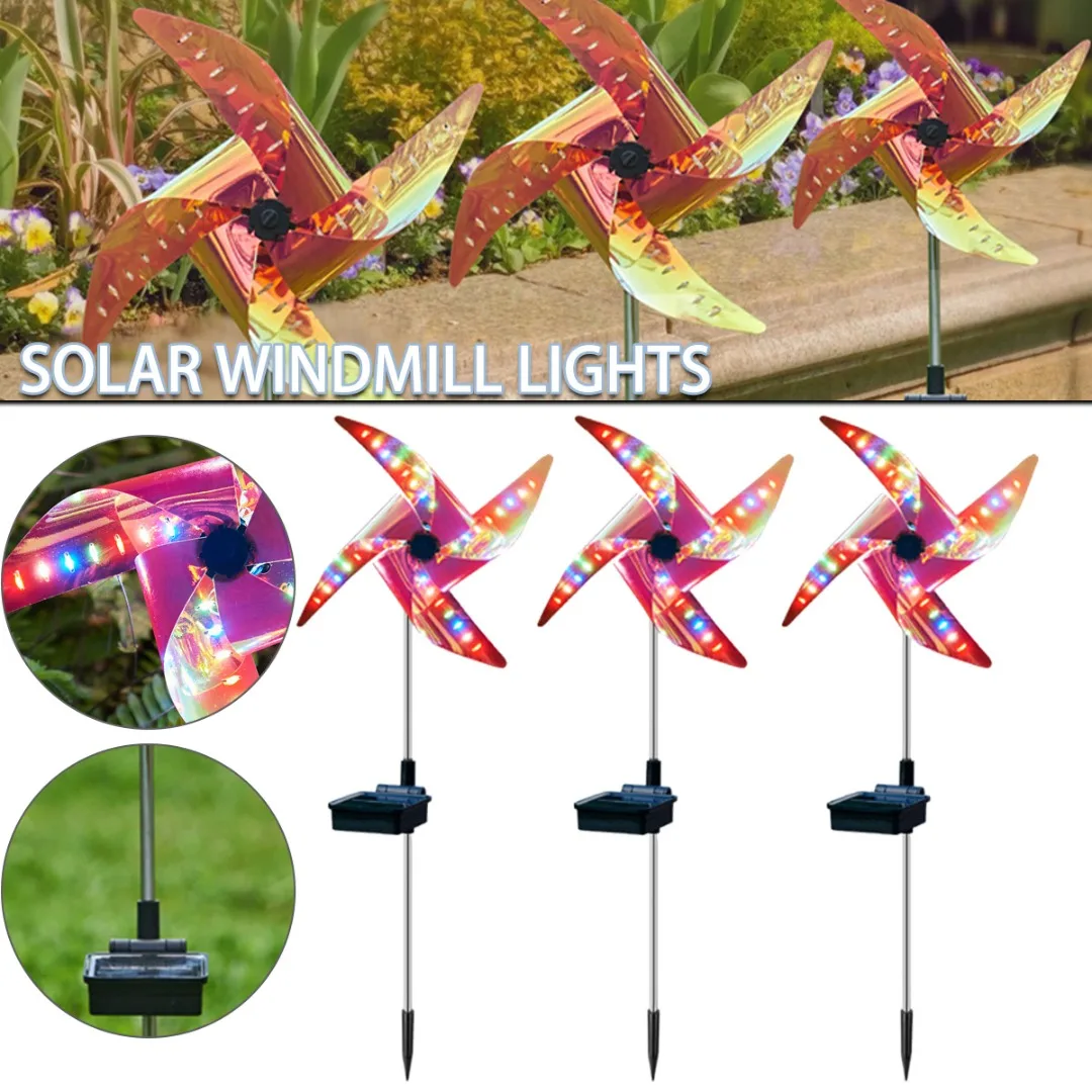 

Solar Wind Spinner Windmill Garden Lights Powered Windmill Light Outdoor Lamp LED Lawn Lights Decoration