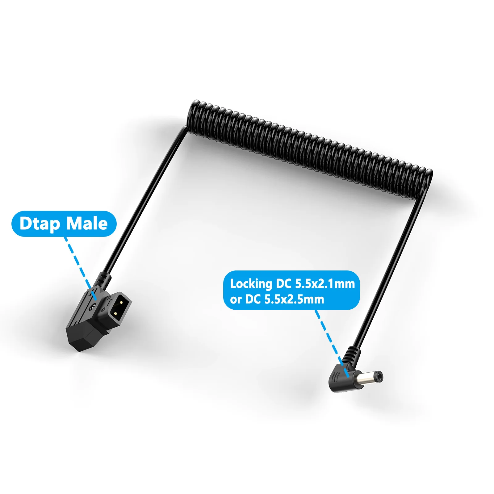 Спиральный кабель Power Tap D-Tap к прямоугольному кабелю постоянного тока