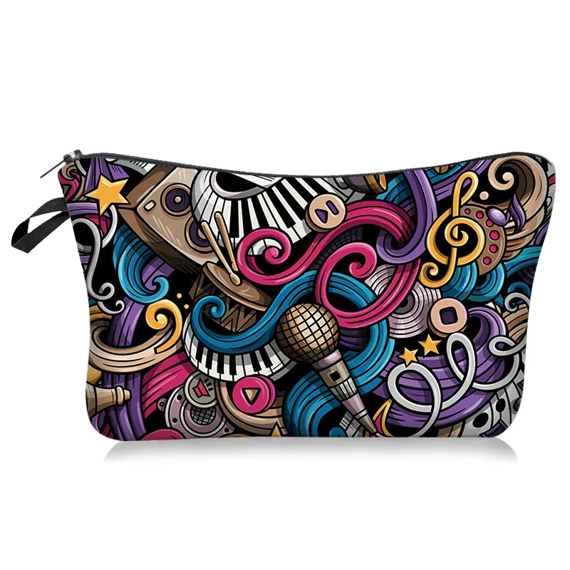 

Портативная Женская дорожная сумка для хранения туалетных принадлежностей с принтом пианино