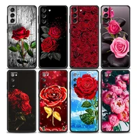 red rose flower coque sac phone case for samsung galaxy s7 s8 s9 s10e s21 s20 fe plus ultra 5g soft silicone