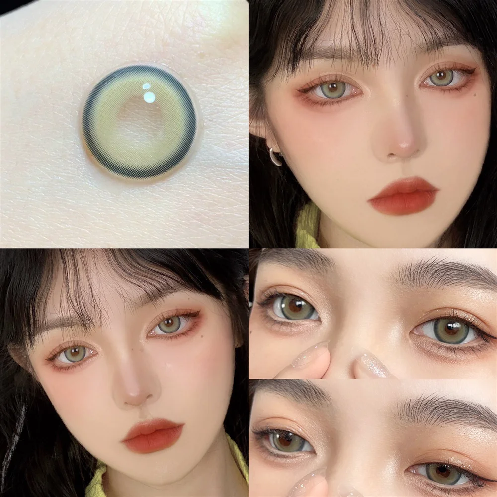 Nainai Green Crazy Small Beauty Pupil Цветные контактные линзы для глаз Косметические