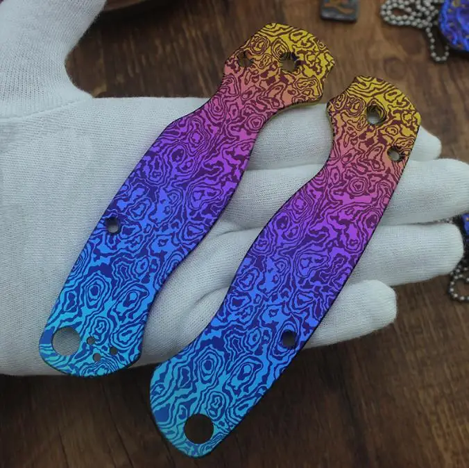 

1 пара Сделай Сам ручка из титанового сплава накладные весы для Spyderco C81 Para 2 складной нож аксессуары