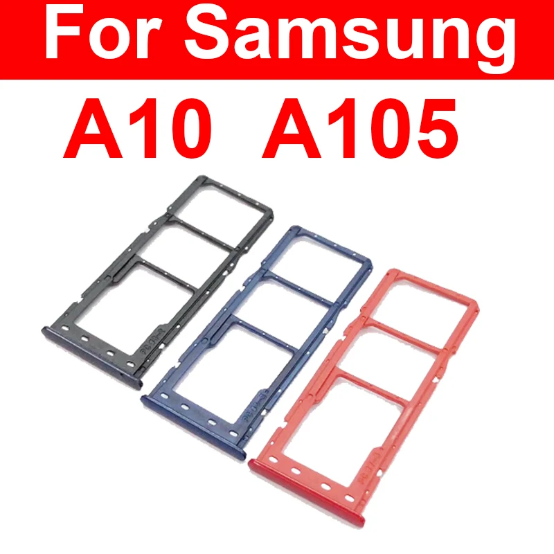 Держатель лотка для SIM-карты для Samsung A10, A105, A105F, A105G, A105FN, двойной одинарный адаптер для Micro SD Sim-карты, Сменные запасные части