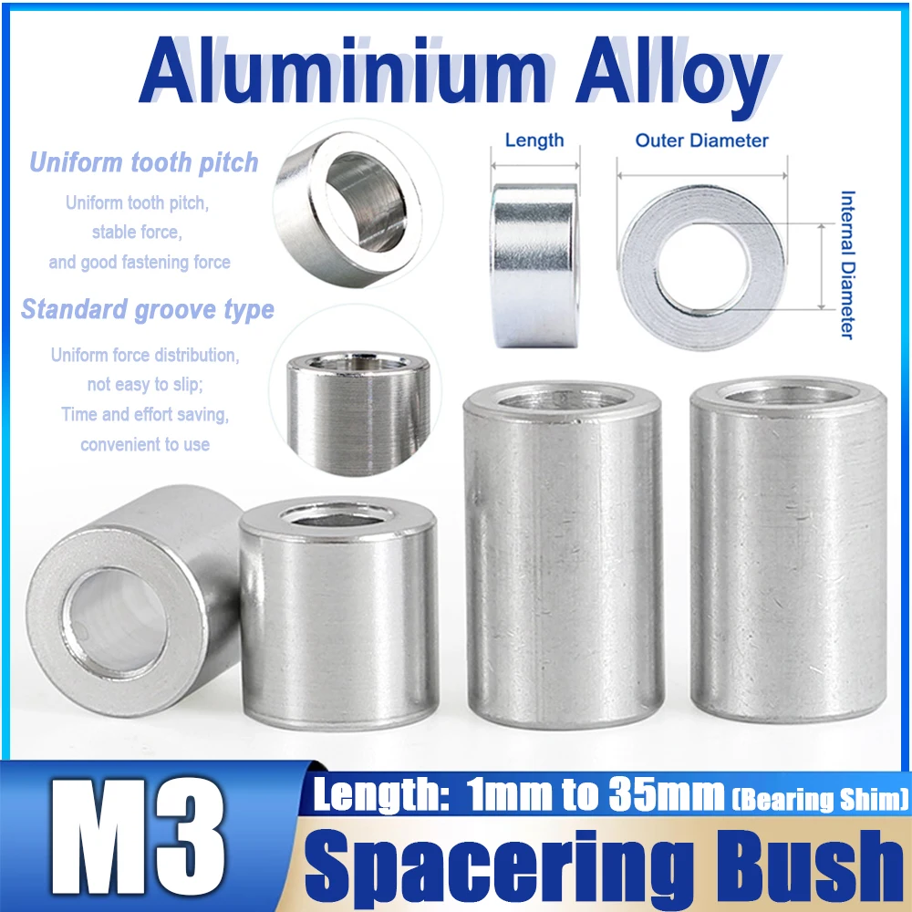 10/20 шт. ID 3 1 мм 2 плоская шайба из алюминиевого сплава втулка прокладка с ЧПУ