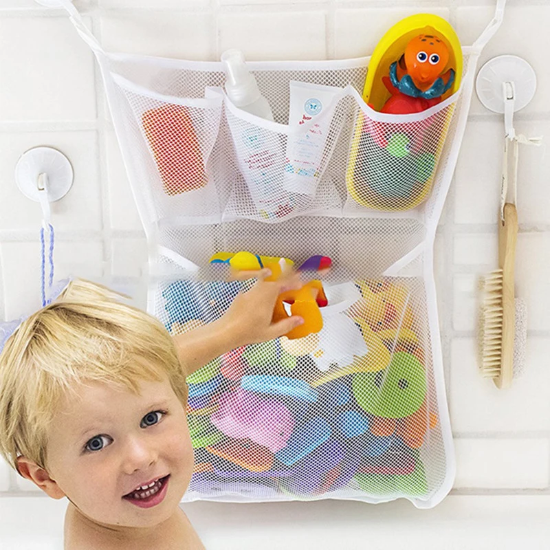 Baby Toy Mesh Bag Bath Bathtub Doll Organizer Suction Bathro