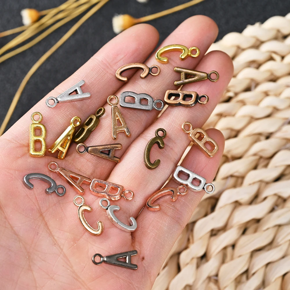 

26Pcs English Letter Nail Charms 6 Colors Alloy Metal Nail Decoration Alphabet 3D A-Z Press On Tips Manicure Jewelry Accessories