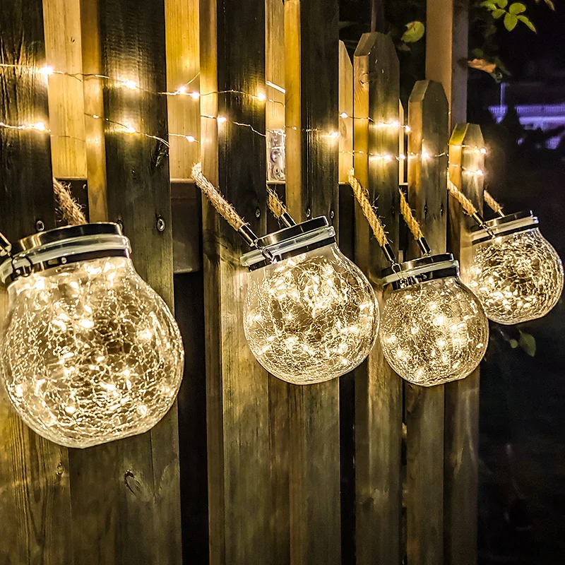 

Solar Night Light Outdoor Waterproof Courtyard Garden Layout Balcony Decorative Lamp Crack atmosphere Tree Hanging lights