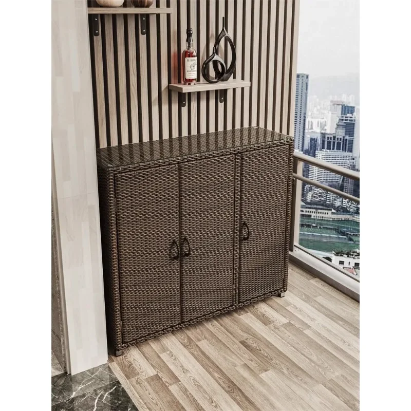 Ротанговый наружный бытовой шкаф для гостиной и балкона боковое хранилище