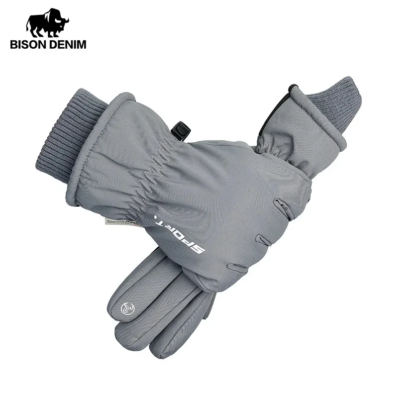

BISON DENIM Ski Gloves Winter Warm Thermal Snowboard Gloves For Men Women Waterproof Motorcycle Riding Climbing Snow Gloves 2023