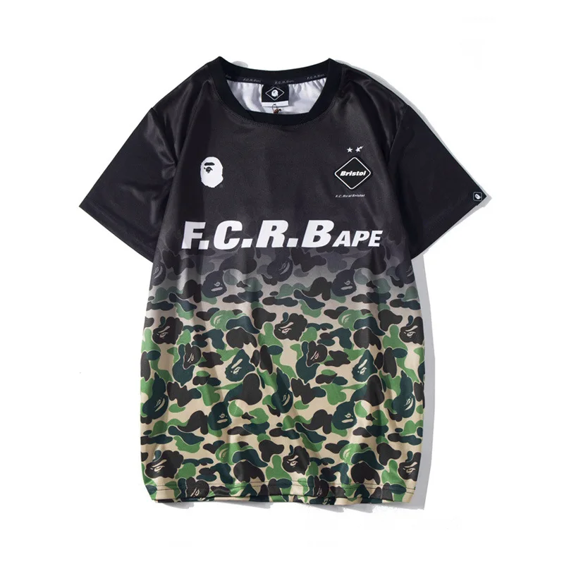 

Gradient Camouflage Sports Breathable T-shirt for Men and Women Couples Summer New Short Sleeves Cotton Fabric