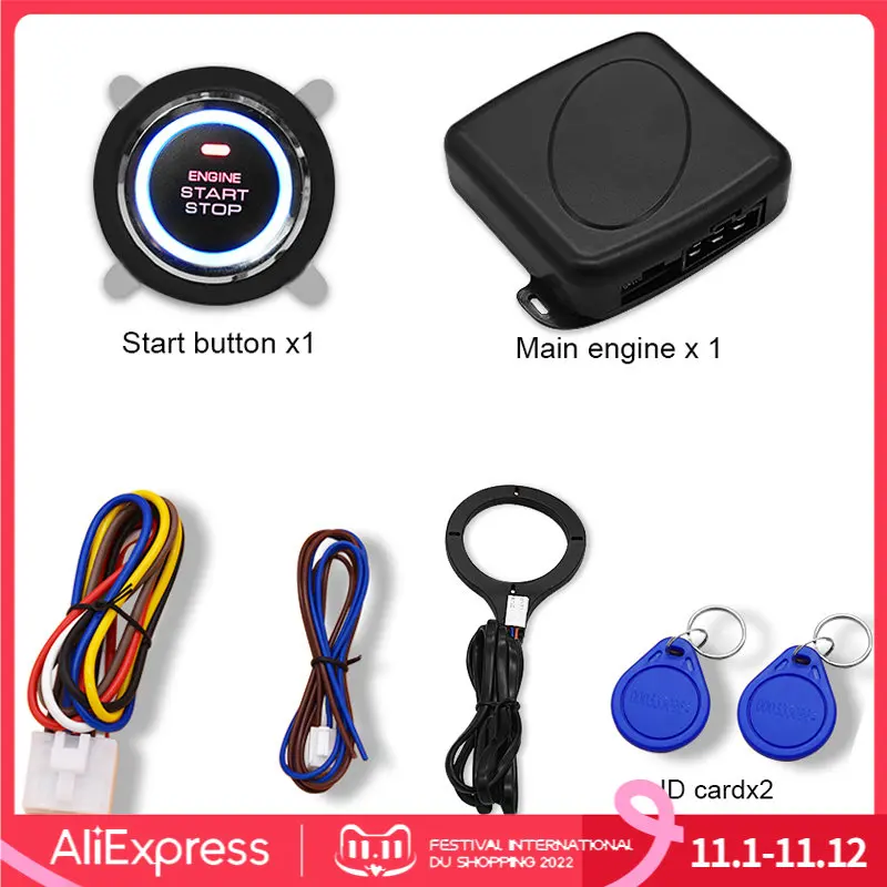 

Блокировка автомобиля с одним ключом запуска RFID система запуска с одним ключом система зажигания двигателя 12 В автоматическая кнопка запус...