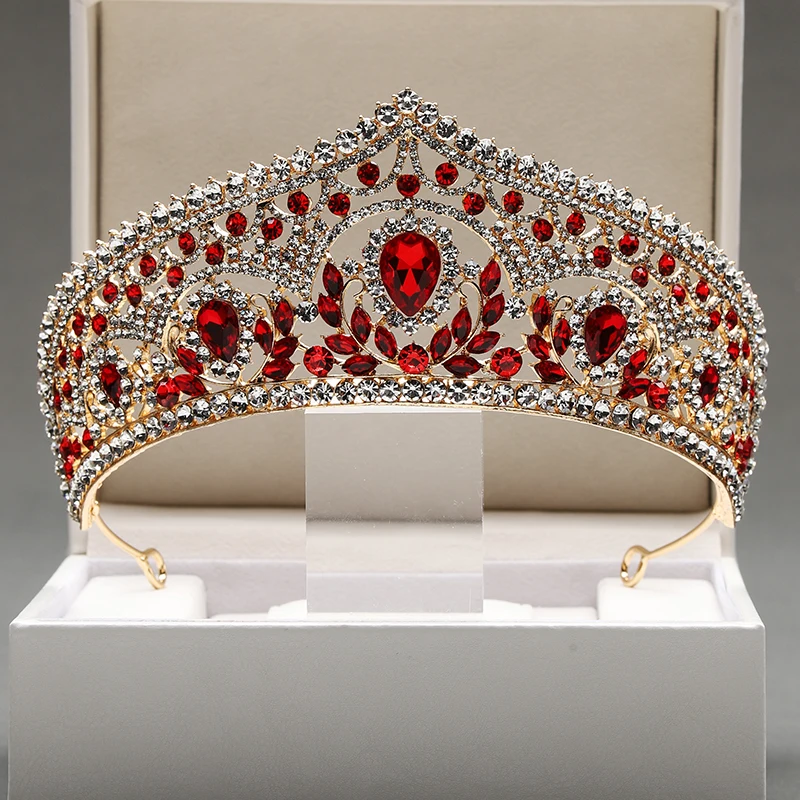 

Baroque Classic Colorful Hair Accessories Wedding Bride Crown Party Queen Dating for Women Tiaras